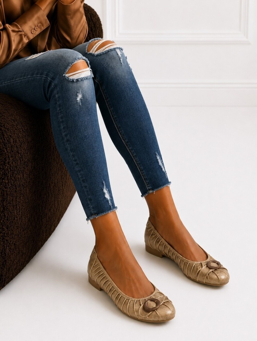 Dr. Scholl's Metallic Brown Flats